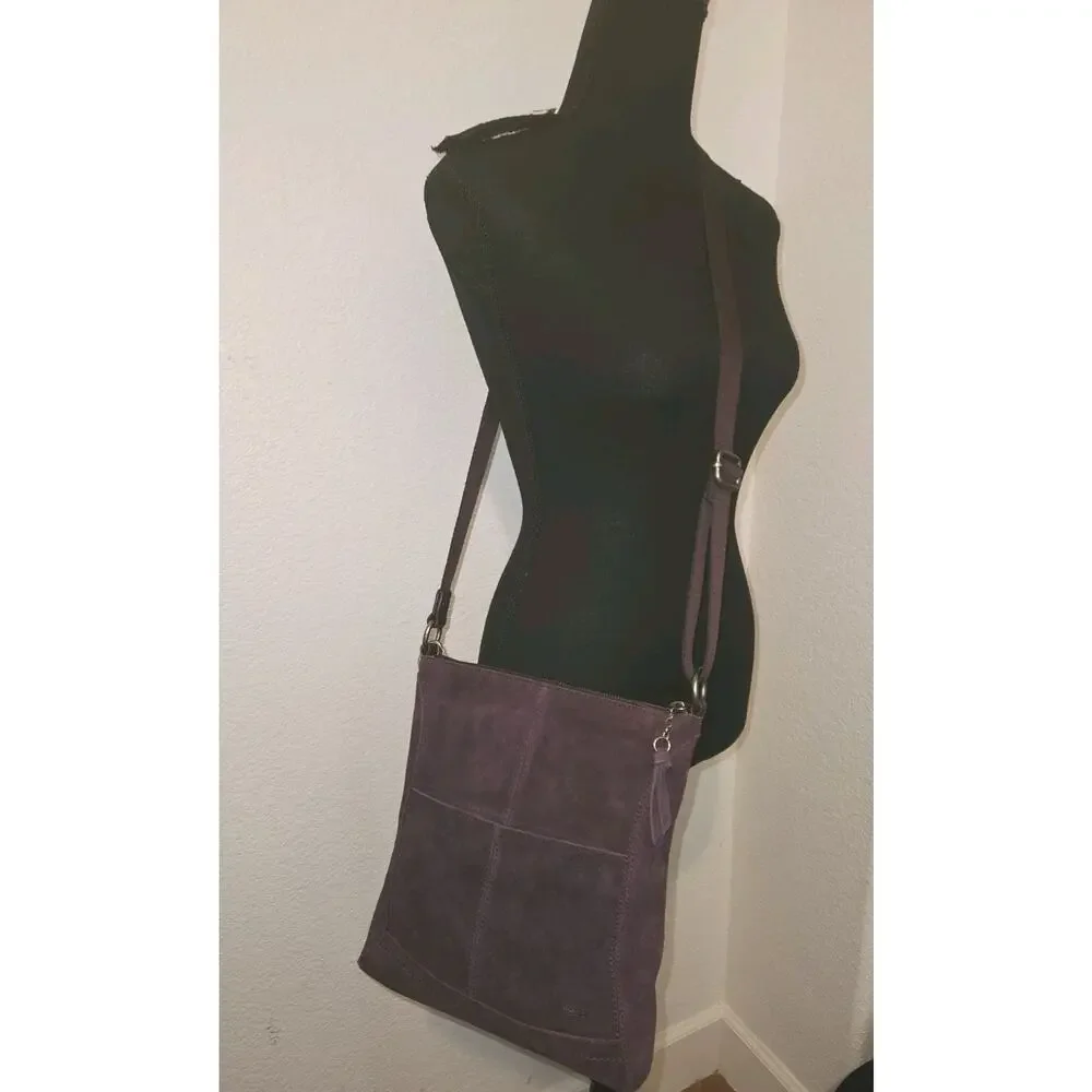 NWOT THE Sak Lucia Suede Leather Crossbody In Aubergine Color 11x12
